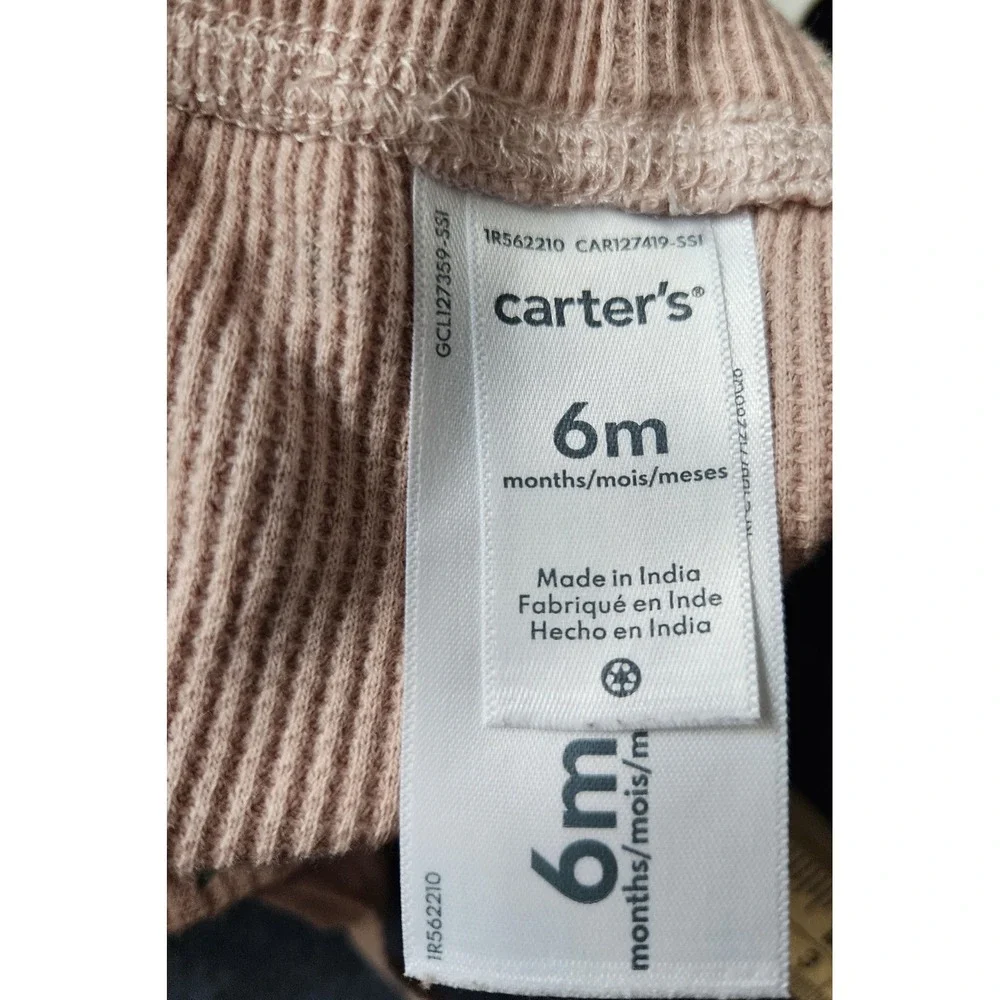 Carter's 6M‎ Baby Girl Waffle Knit Henley Bodysuit & Pants Set – Pink Floral